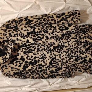Ann Taylor High Collar Leopard Print Wool Coat as seen on Mercari.. Excellent